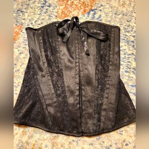 Black Satin Corset Top